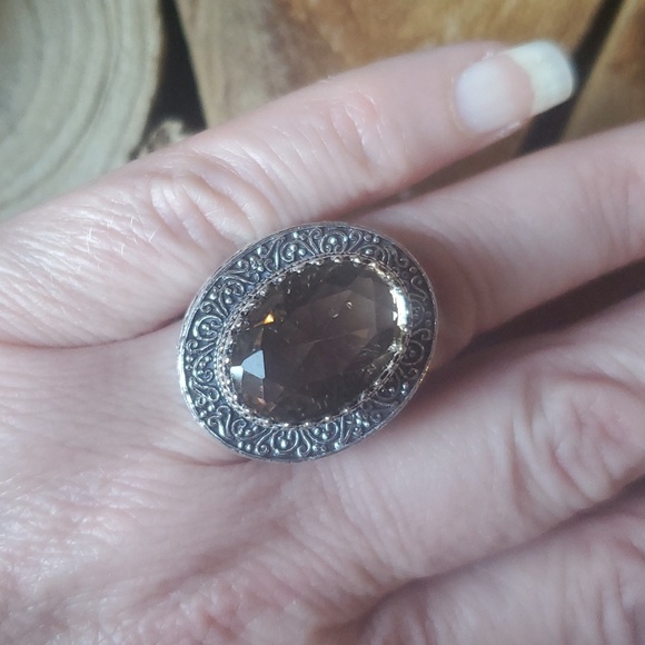 New Oversized Morganite 925 Silver Statement Ring. - Picture 6 of 16